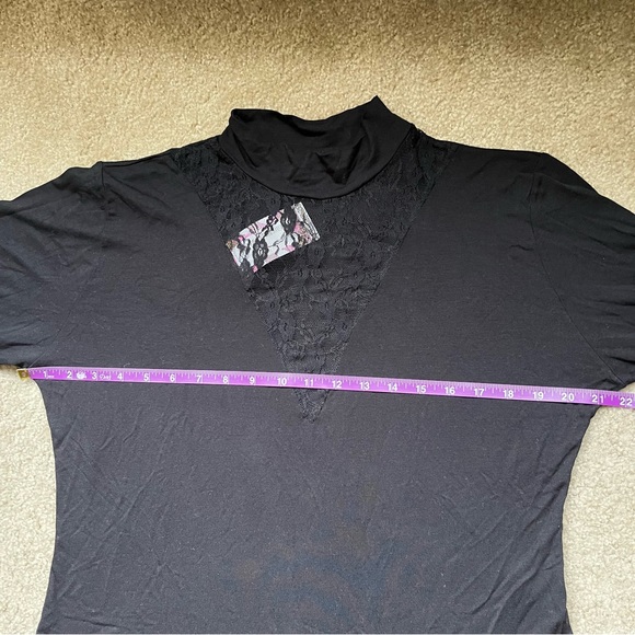 Boohoo Plus Lace Insert Plunge Bodysuit — Black - Picture 7 of 7